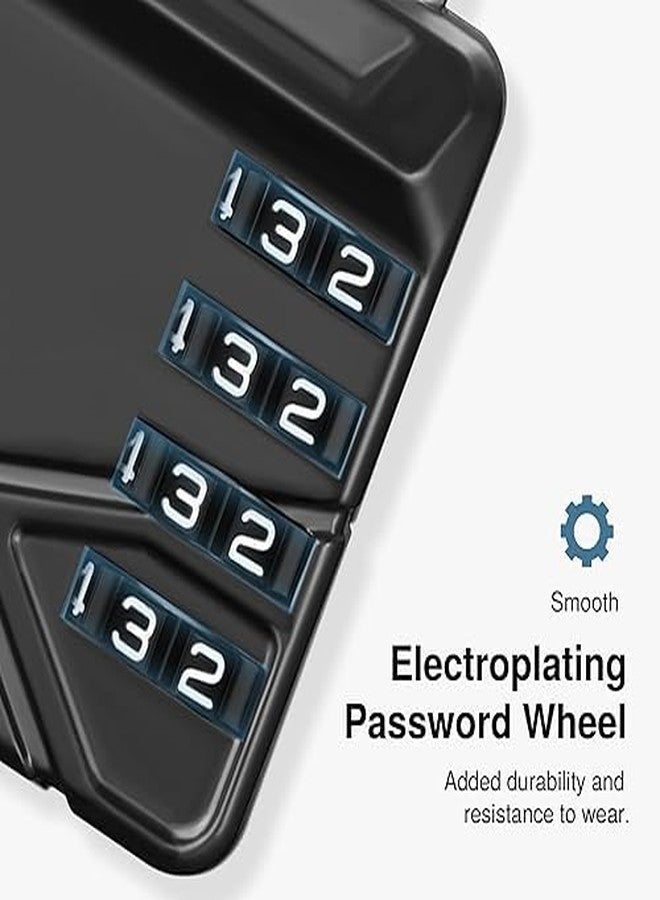 SOLDTRUE 2-in-1 Padlock with Key & 4-Digit Combination | Heavy Duty Metal Security Lock with Resettable Code Wheel | Dual Unlock Lock for Gym Locker, Luggage, Storage & Travel (Black) - Image 4